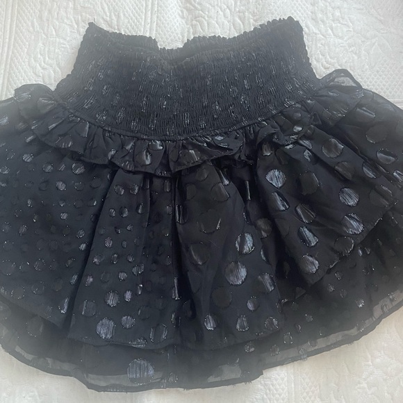 DO + BE black metallic dot smocked skirt size small. NWOT. Perfect for holidays - Picture 5 of 6